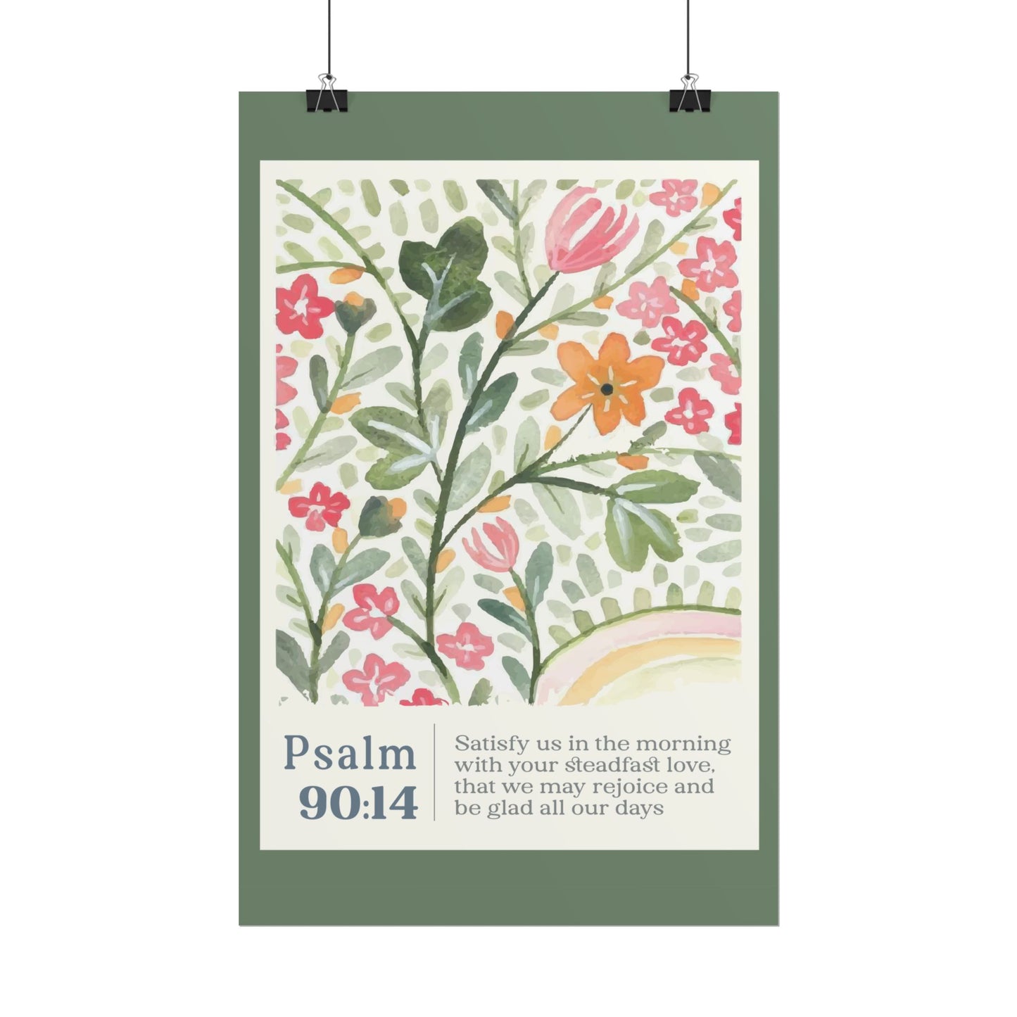 Psalm 90:14 - Morning Love Christian Poster