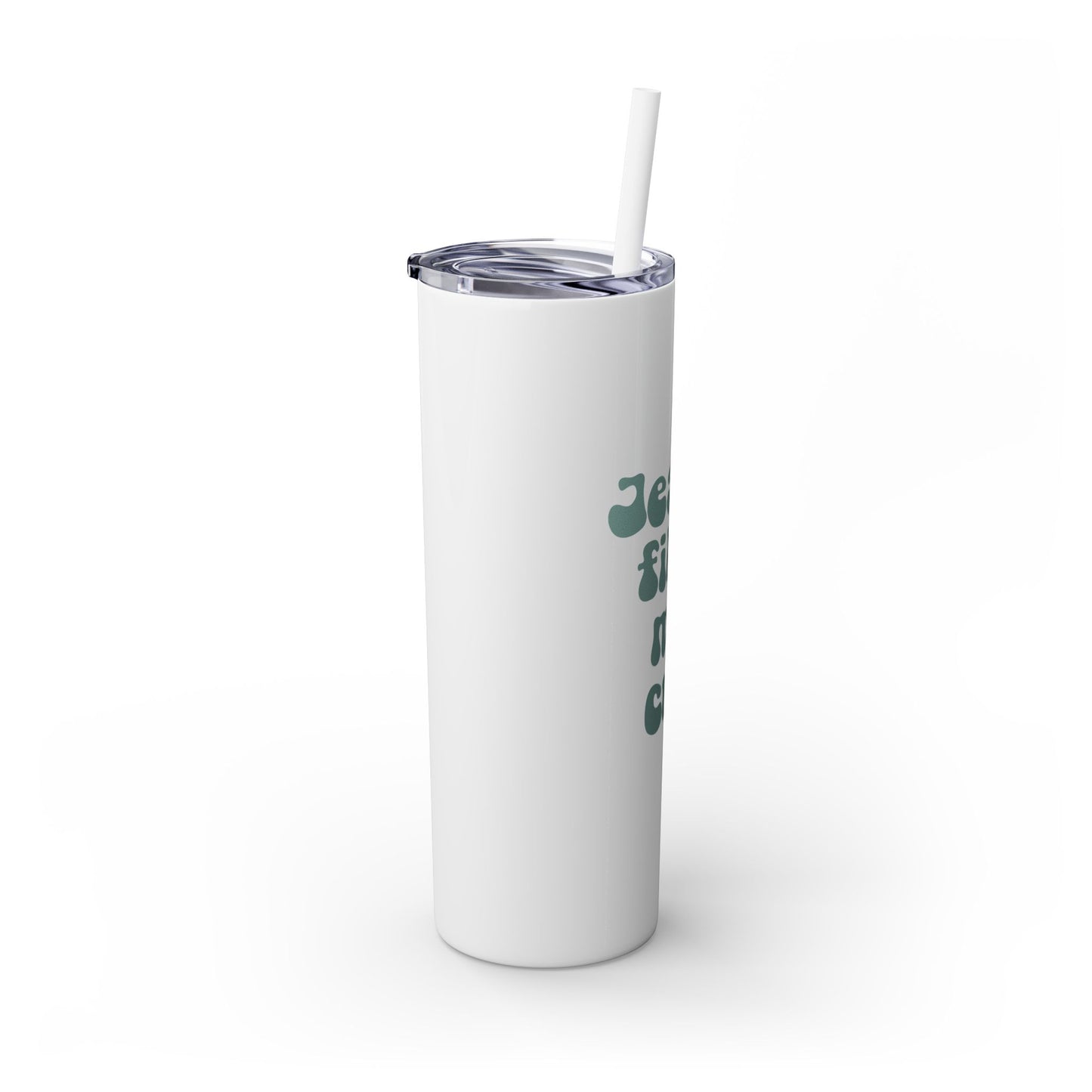 Jesus Fills My Cup - 20oz Stainless Steel Skinny Tumbler with Straw