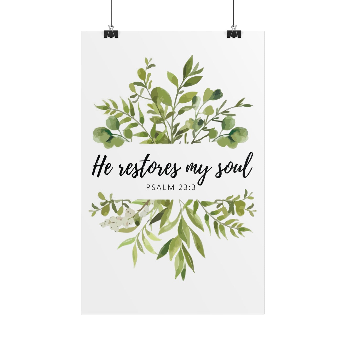 Restored Soul Poster - Psalm 23:3