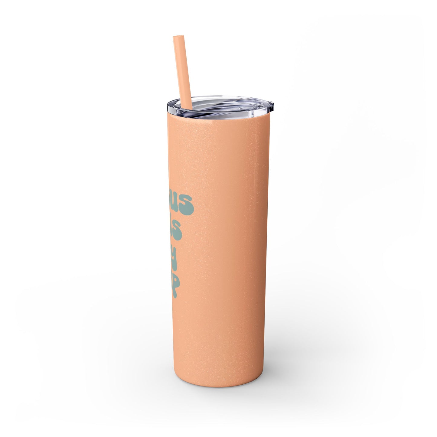 Jesus Fills My Cup - 20oz Stainless Steel Skinny Tumbler with Straw