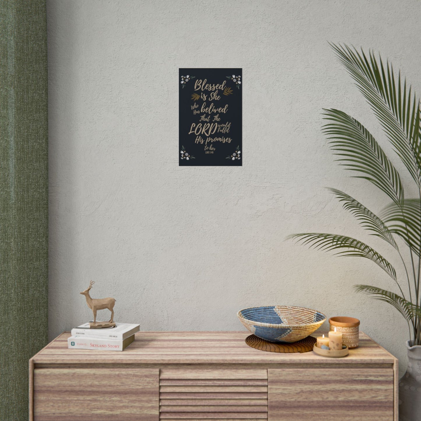 "Blessed Is She" Christian Poster - Luke 1:45