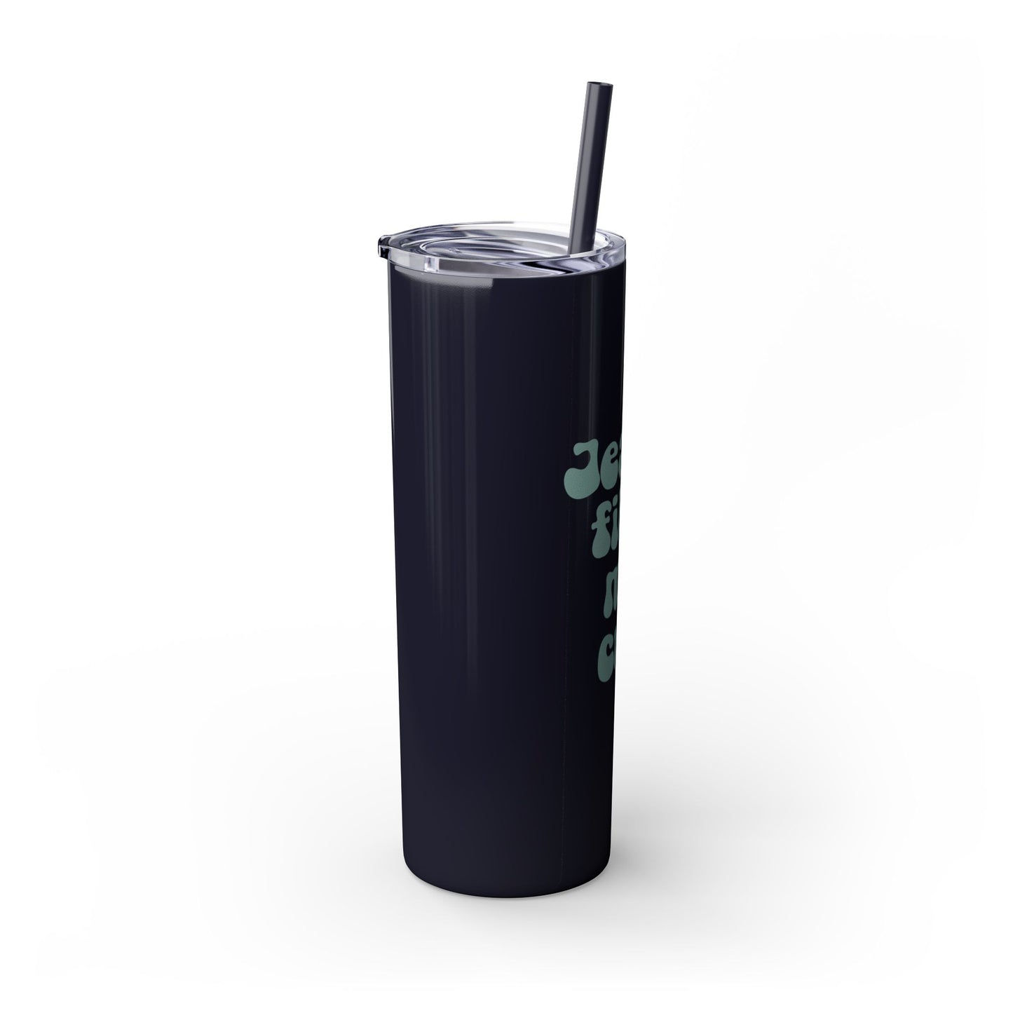 Jesus Fills My Cup - 20oz Stainless Steel Skinny Tumbler with Straw