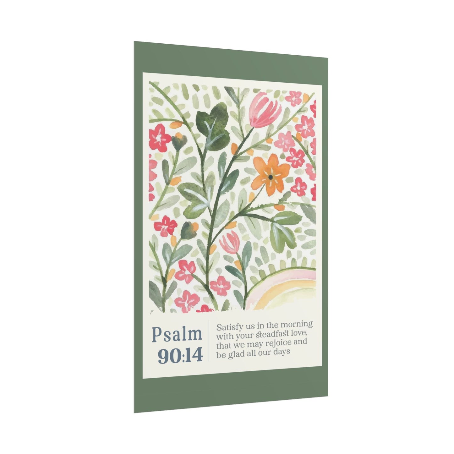 Psalm 90:14 - Morning Love Christian Poster