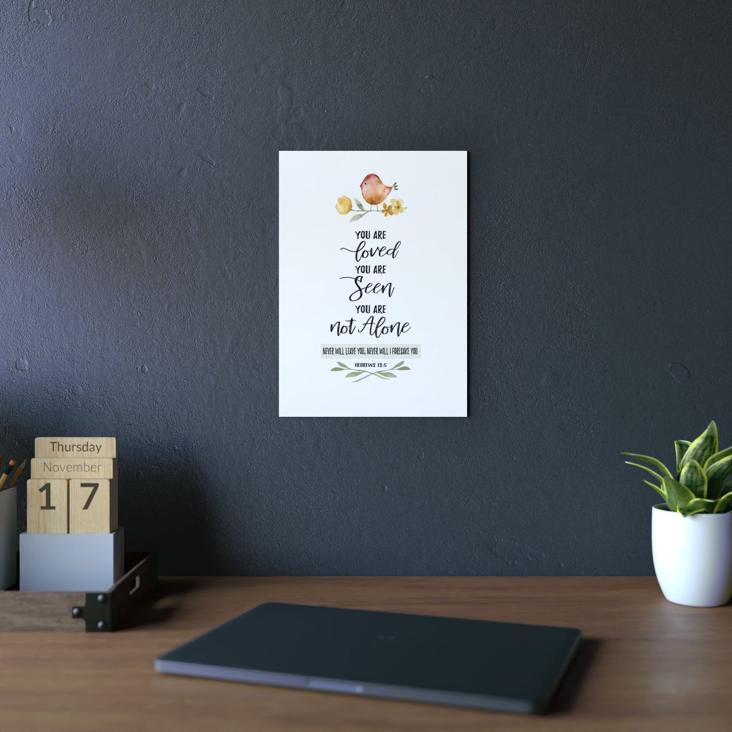 Inspirational Christian Metal Poster - Hebrews 13:5