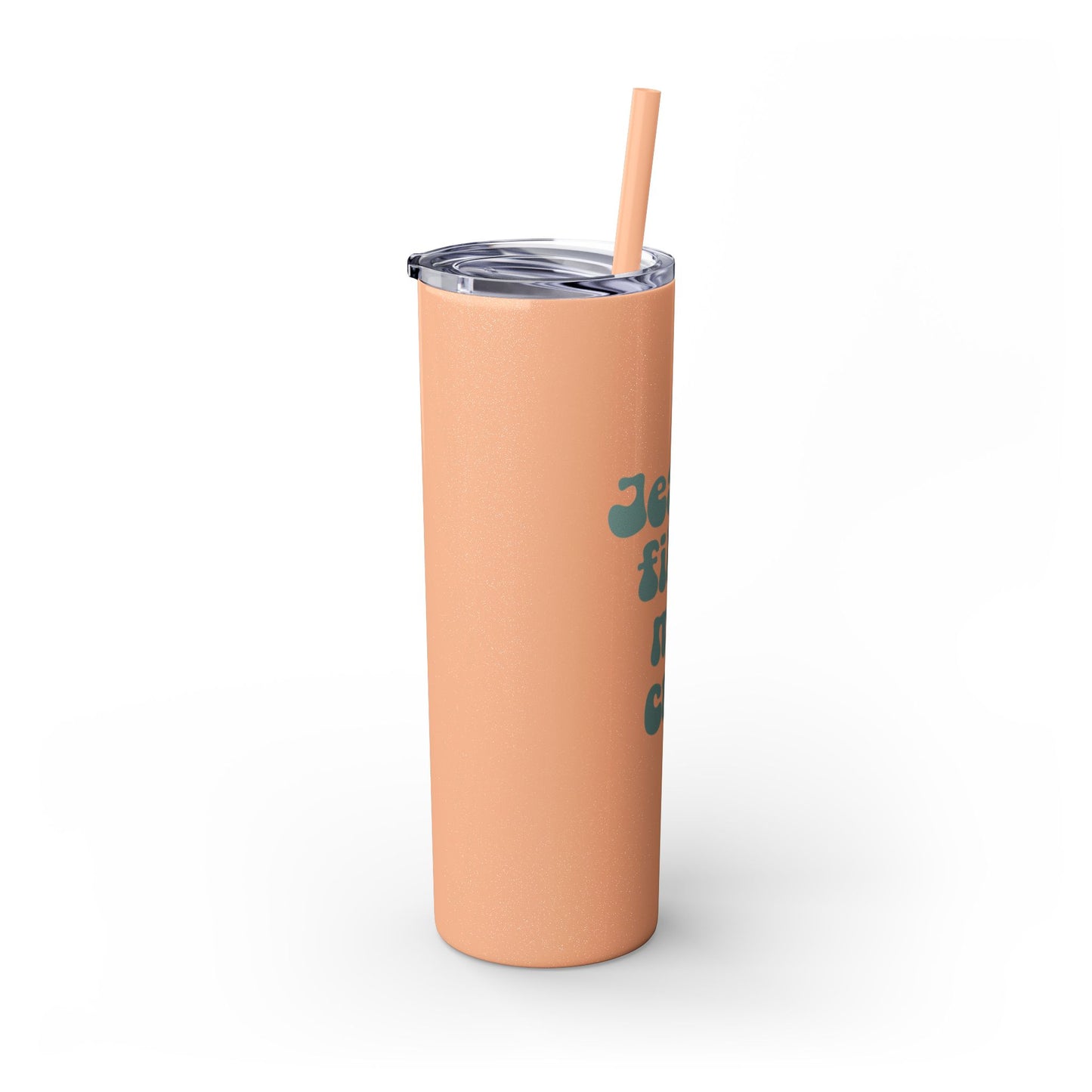 Jesus Fills My Cup - 20oz Stainless Steel Skinny Tumbler with Straw