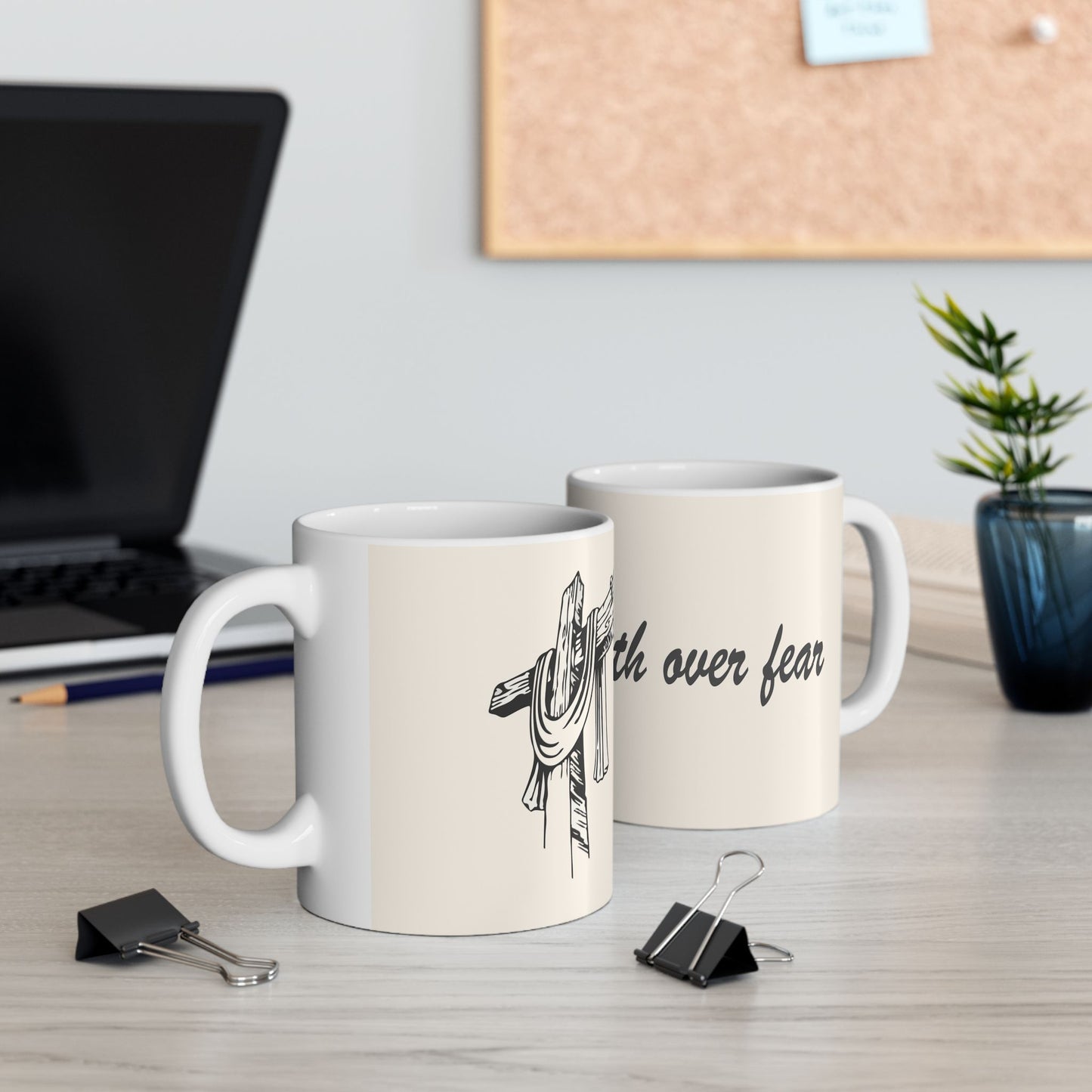 "Faith Over Fear" - Ceramic Coffee Mug