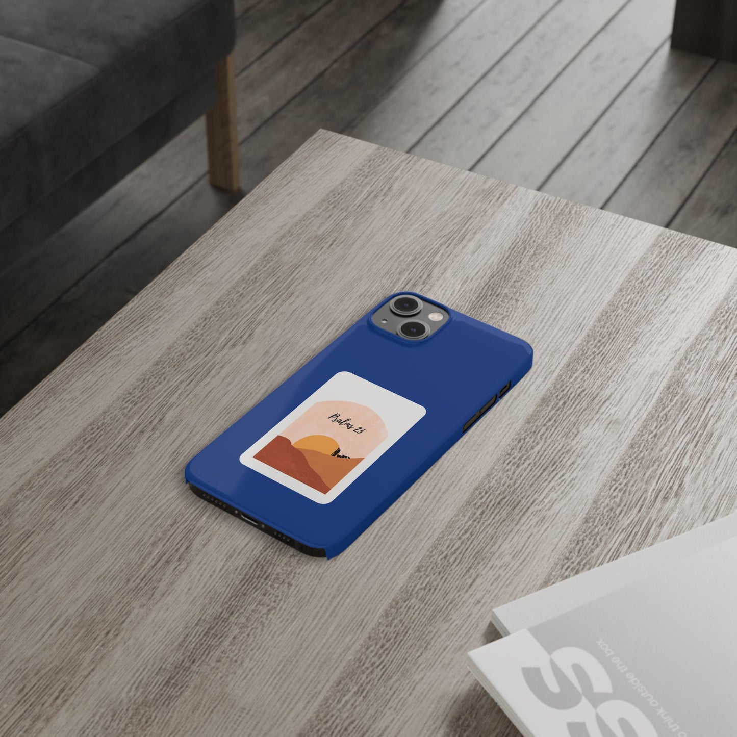 Dual-Layer Phone Case Inspired by Psalm 23 - #Darkblue