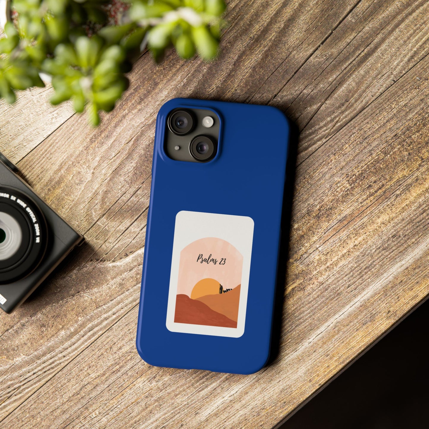 Dual-Layer Phone Case Inspired by Psalm 23 - #Darkblue