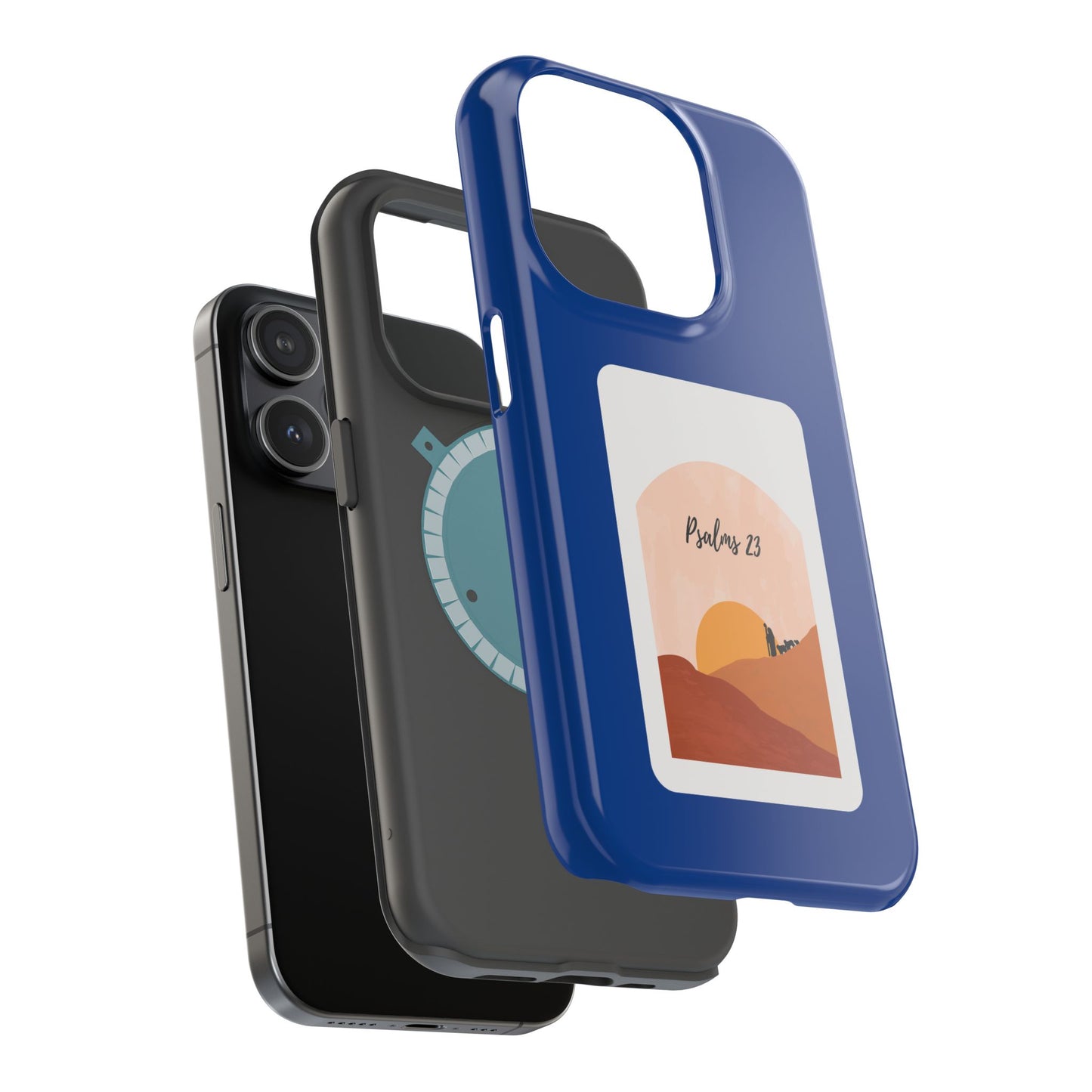 Dual-Layer Phone Case Inspired by Psalm 23 - #Darkblue