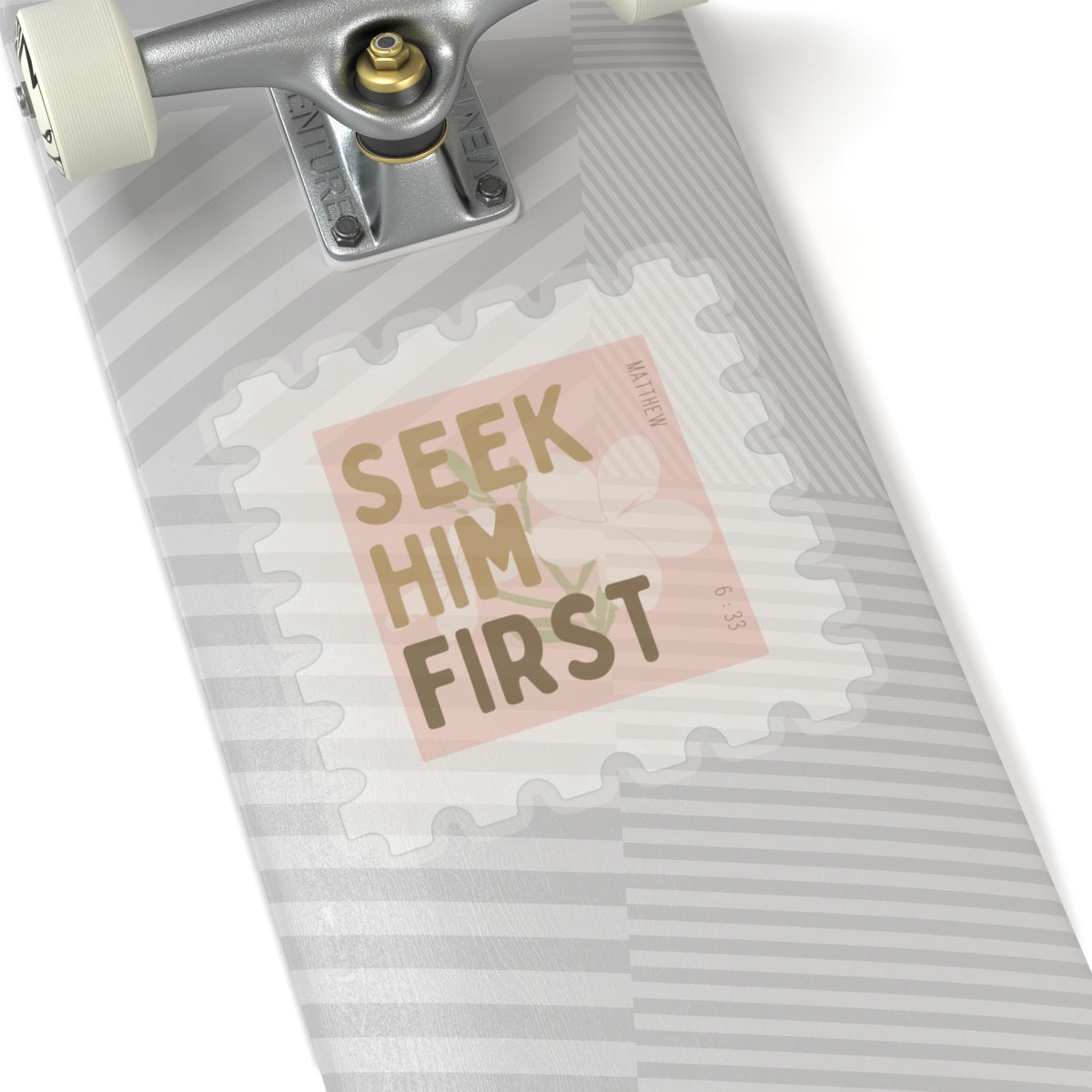 "Seek Him First" Christian Vinyl Sticker - Matthew 6:33 Inspirational Stamp Design