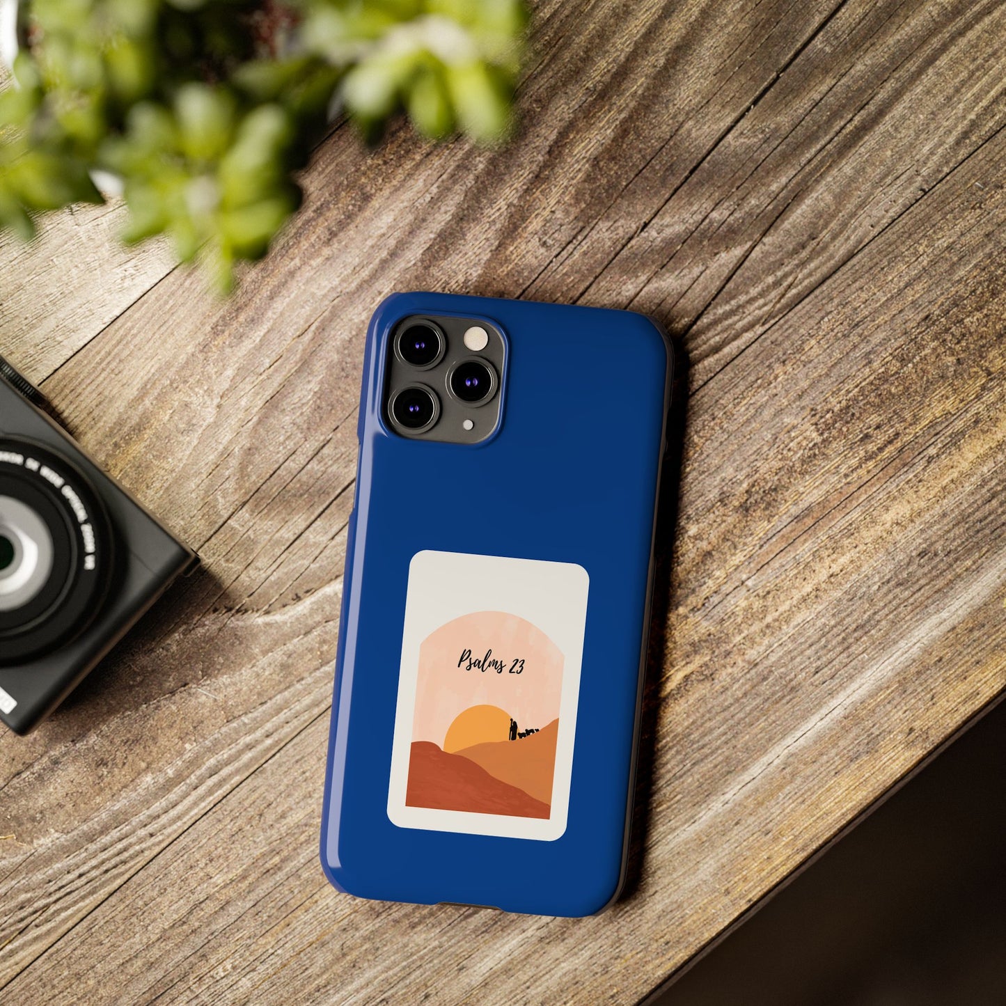 Dual-Layer Phone Case Inspired by Psalm 23 - #Darkblue