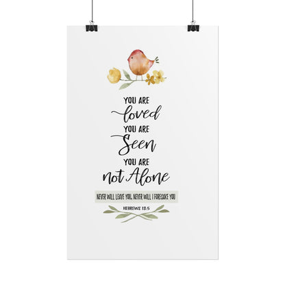 "You Are Loved" Christian Wall Poster - Hebrews 13:5