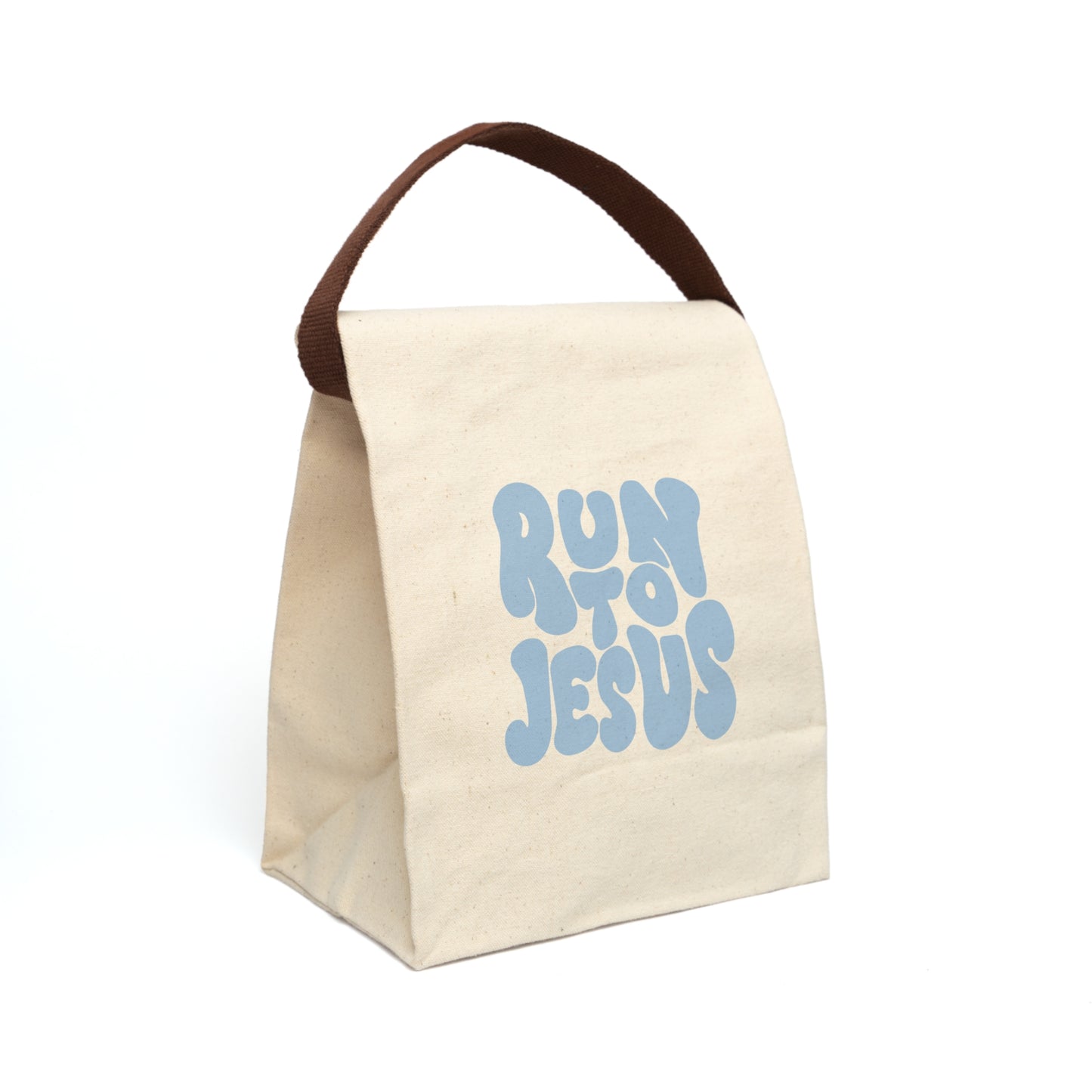 Run to Jesus - Stylish Cotton Lunch Bag with Strap