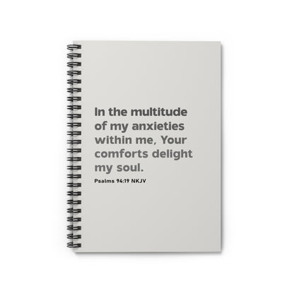 Christian Comfort Spiral Notebook: Psalms 94:19