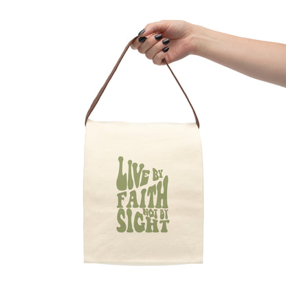 Live By Faith - Stylish Cotton Lunch Bag with Strap