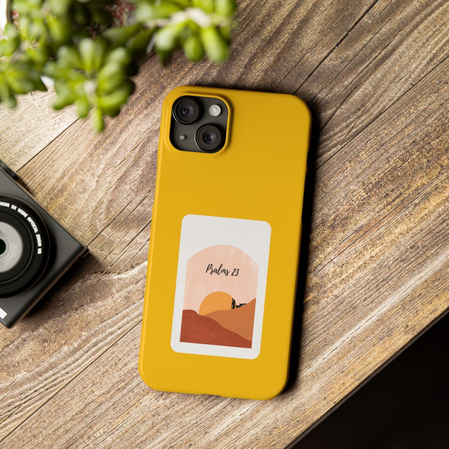 Dual-Layer Phone Case Inspired by Psalm 23 - #yellow