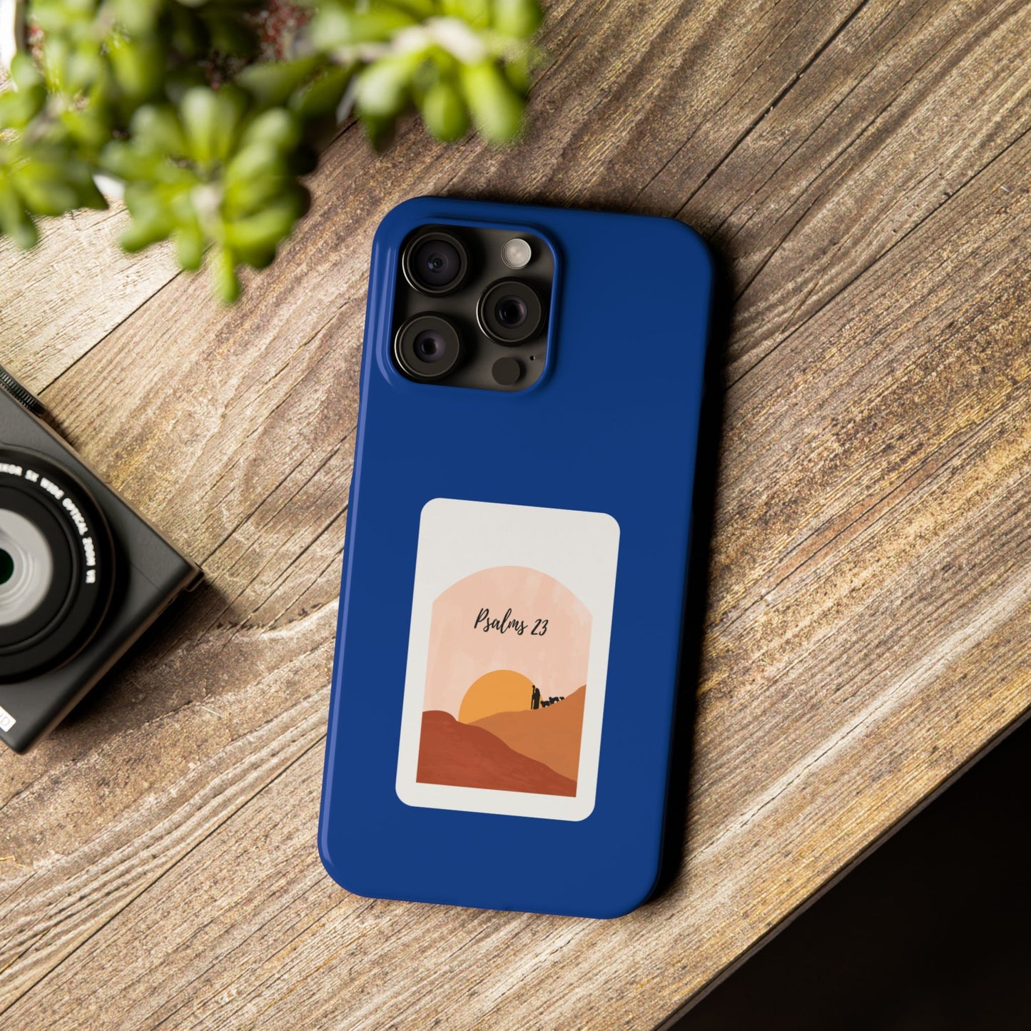 Dual-Layer Phone Case Inspired by Psalm 23 - #Darkblue