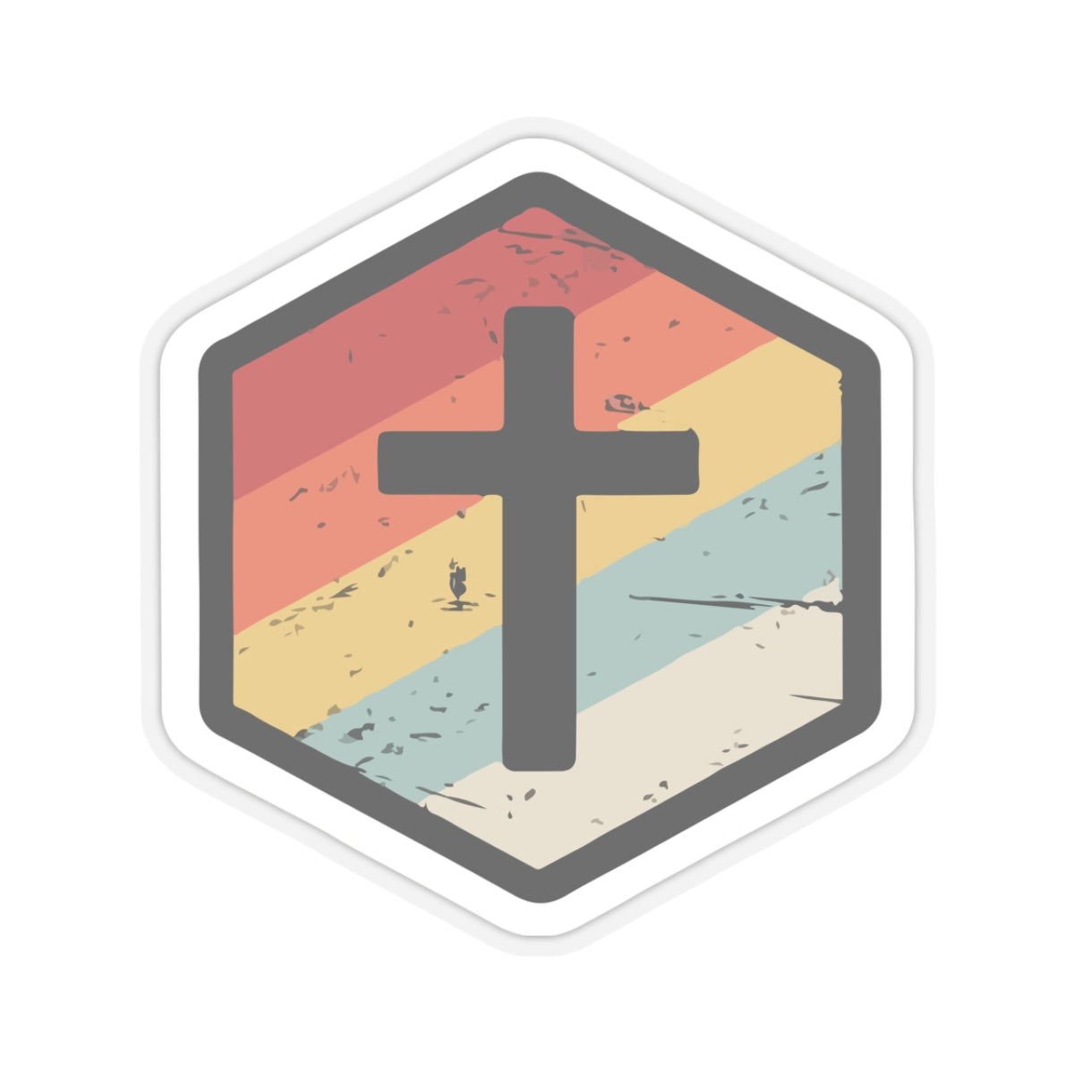 Retro Vintage Cross - Sticker