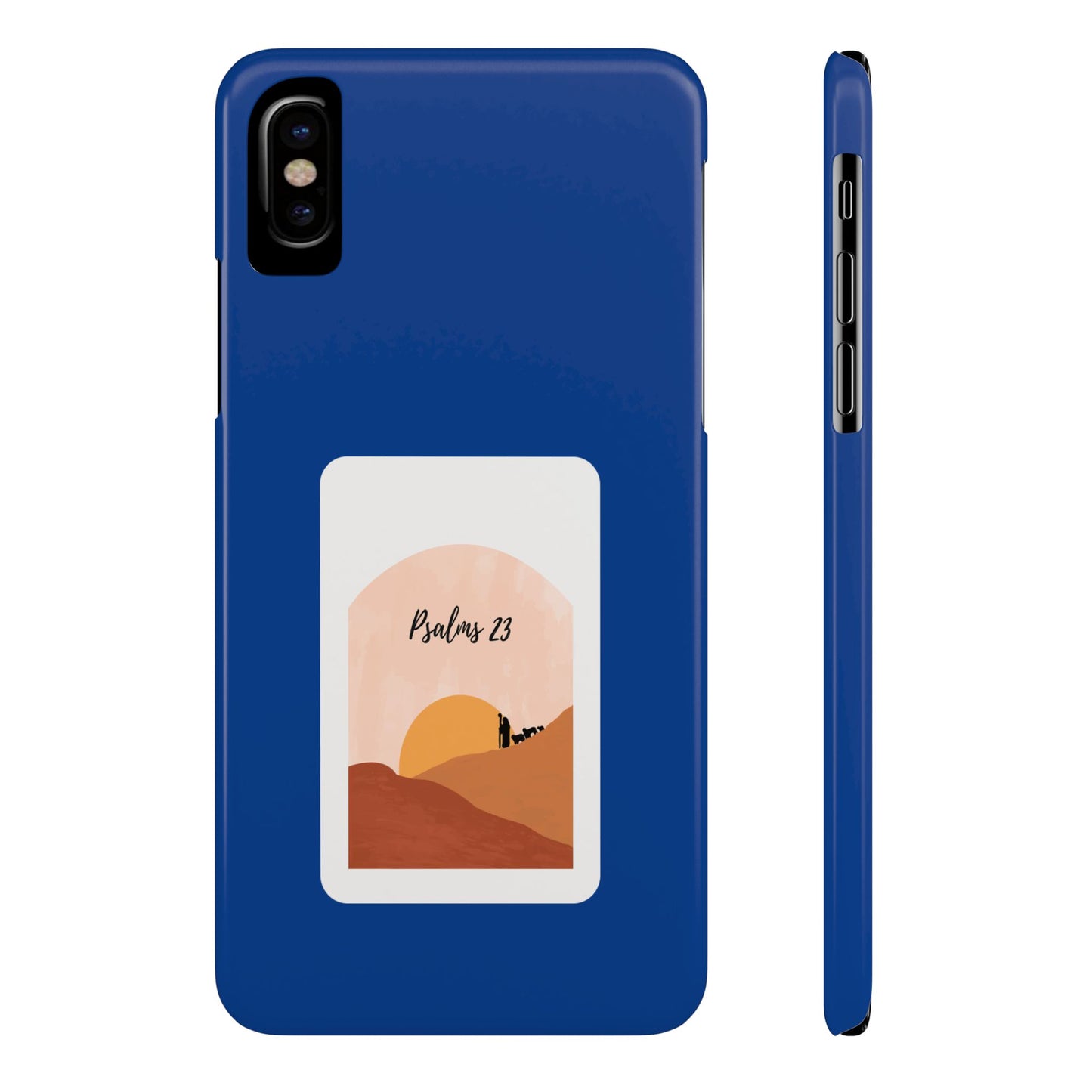 Dual-Layer Phone Case Inspired by Psalm 23 - #Darkblue