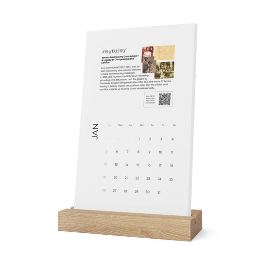 Church History - Vertical Desk Calendar 2025