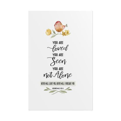 "You Are Loved" Christian Wall Poster - Hebrews 13:5