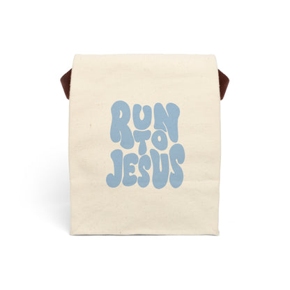 Run to Jesus - Stylish Cotton Lunch Bag with Strap