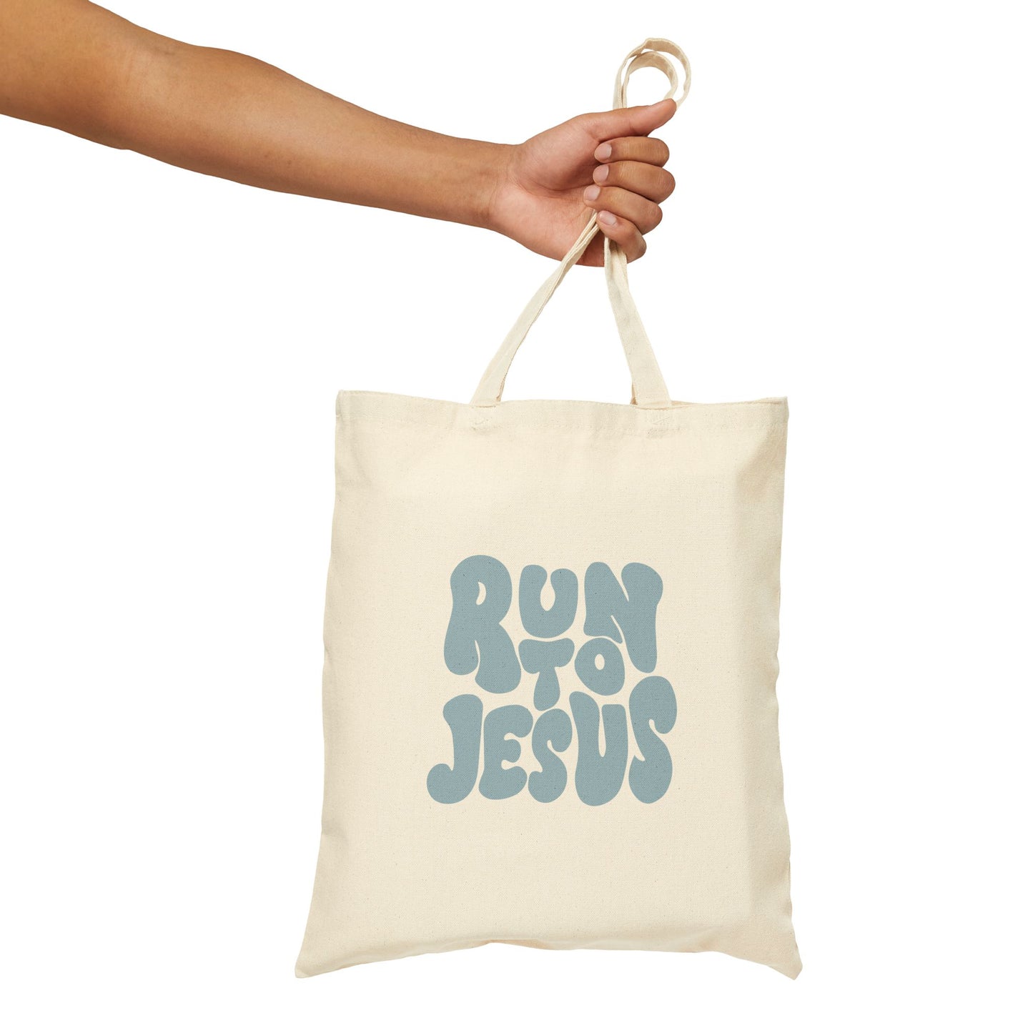 "Run to Jesus"  - Cotton Tote Bag