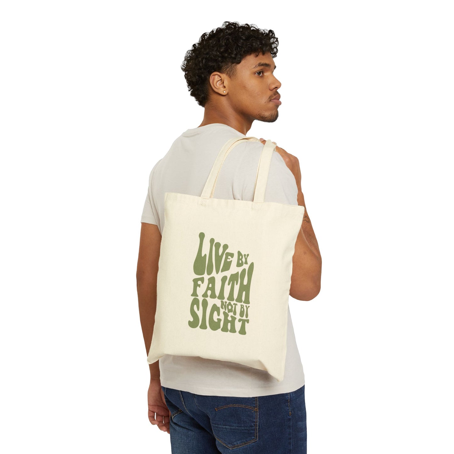 "Live by faith" - Cotton Tote Bag